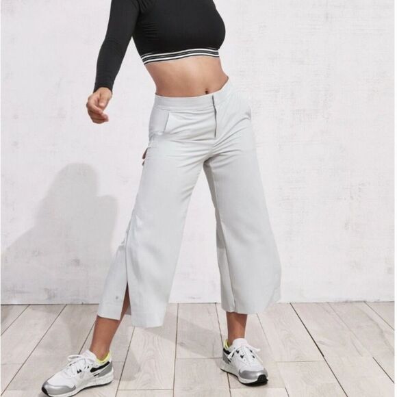 Athleta Tribeca Crop Pant Tern Grey Size 2 Wide Leg - Picture 2 of 11